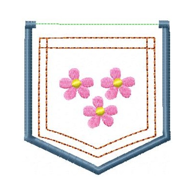 Flowery Jeans Pocket