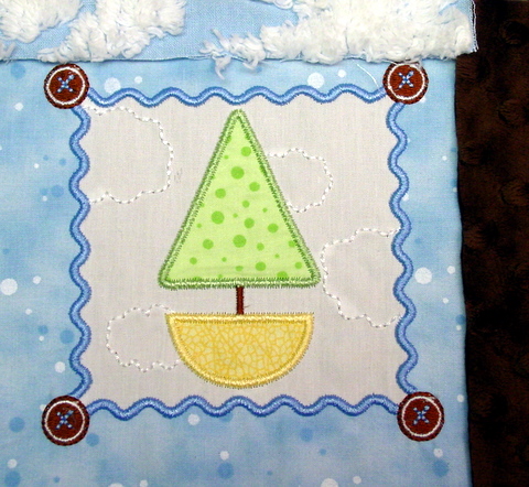 Baby Quilt Block Boat