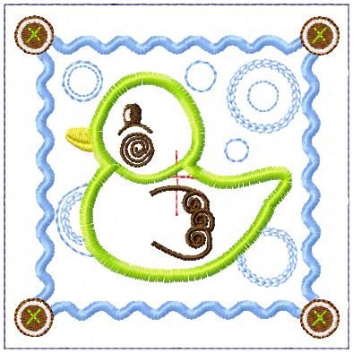 Baby Quilt Block Ducky