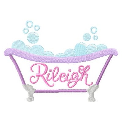 Bathtub Applique – 2 Sizes – Bonus Ducky!