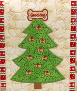 Applique Dog Christmas Tree (6×10)