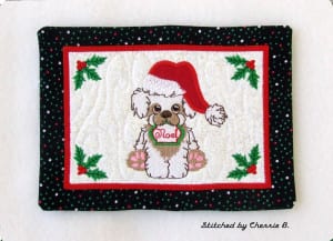 Christmas Dog Mug Rug