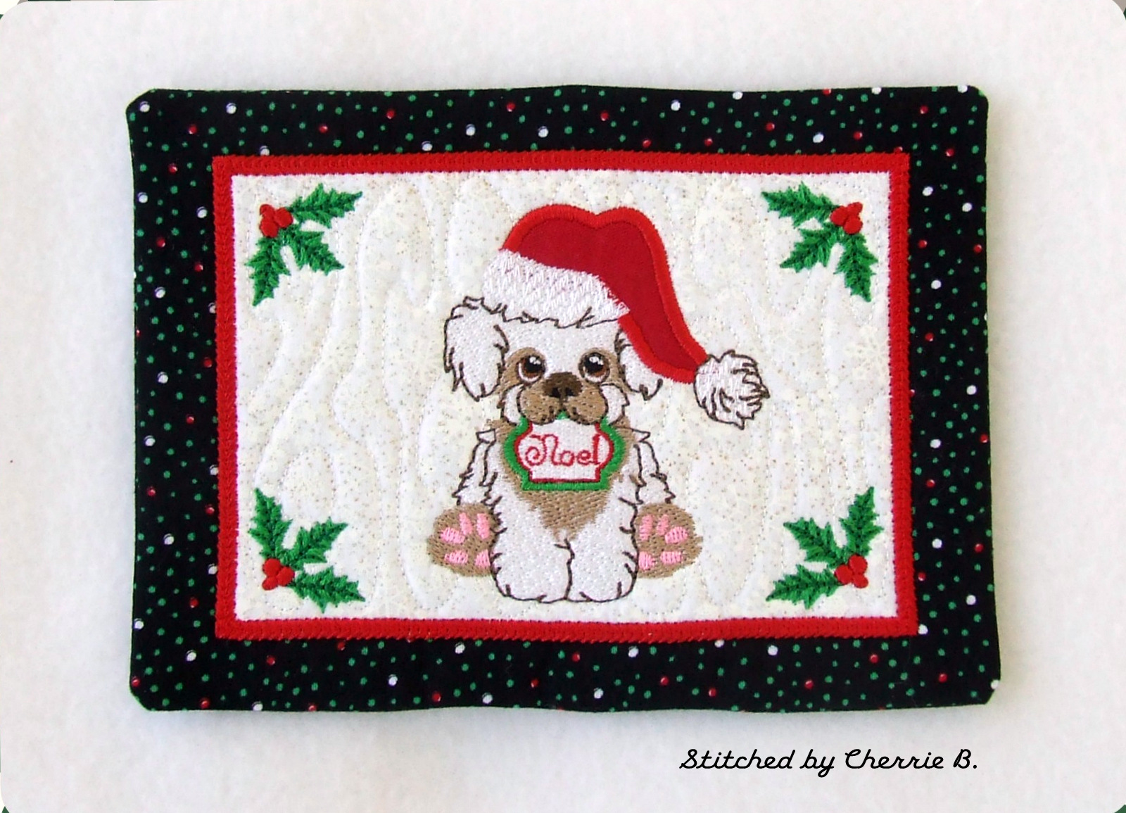 Christmas Dog Mug Rug · Oma's Place