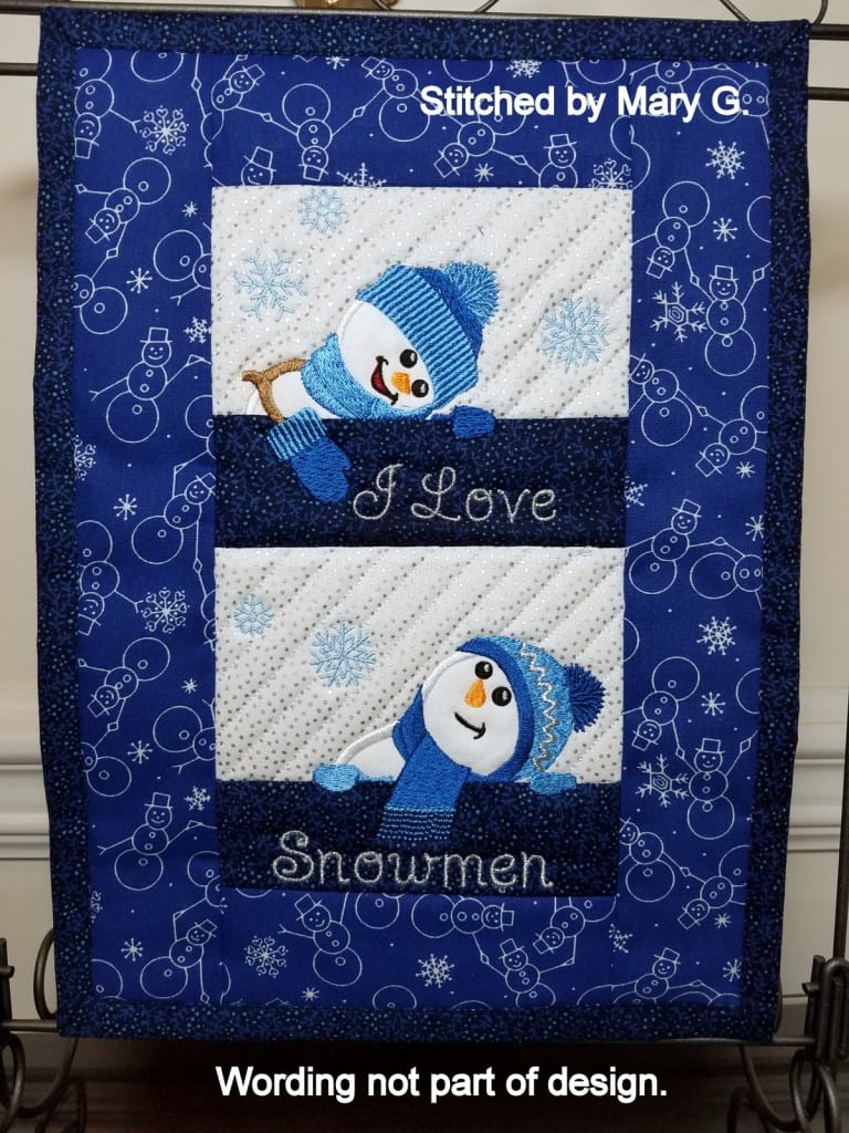 Board cards envelope boxed greeting drawing usd sku paper thu Snowmen Mini Quilt (6×10) · Oma's Place