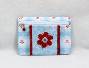 Zippered Applique Flower Bag (5×7)