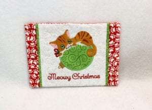Christmas Kitty Mug Rug (5×7)