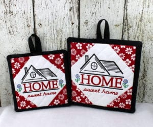 Home Sweet Home Potholders (6×6) (7×7)