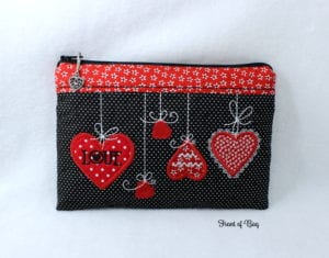 Heart Zippered Bag (6×10)