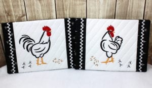 Rooster and Hen Mug Rugs