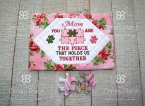 Mom / Mum Puzzle Mug Rug