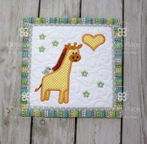 Giraffe Quilt Block (8×8)