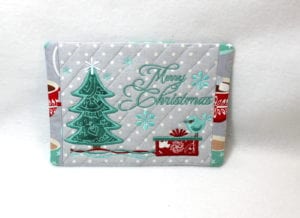 Merry Christmas Mug Rug (5×7)