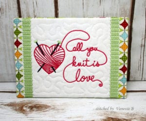 Knitting Mug Rug (5×7)
