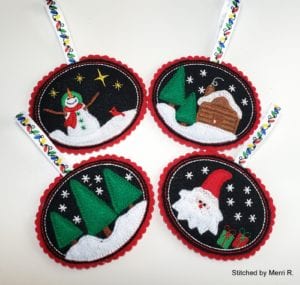 Applique Felt Ornaments (4×4)