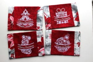 Elegant Christmas Mug Rugs (5×7)