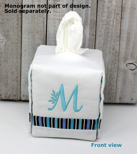 monogrammed tissue box cover