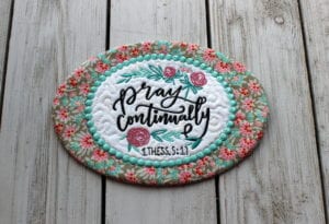 Pray Continually Mug Rug