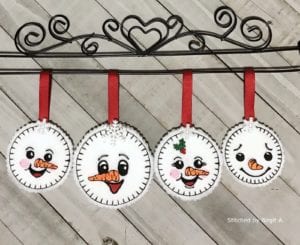 Snow Family Ornaments (4×4)