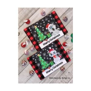 Cat & Dog Christmas Mug Rug Combo