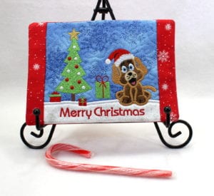 Christmas Dog Mug Rug (5×7)