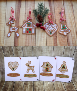 Gingerbread Christmas Cards and FSL Ornament Combo
