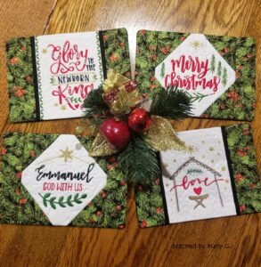 Inspirational Christmas Mug Rug Set