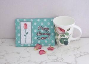 Rose Mug Rug (5×7)