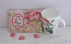 Three Roses Birthday Mug Rug