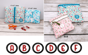 Vinyl Zip Bag and Monogram Combo