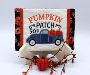 Pumpkin Truck Mug Rug
