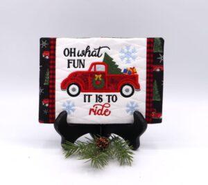 Christmas Truck Mug Rug (5×7)