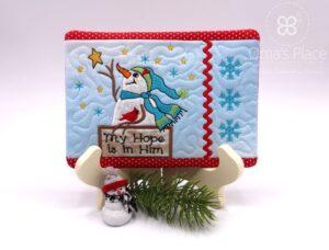 Hope Snowman Mug Rug (5×7)