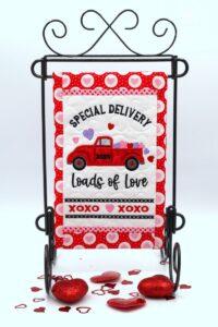 Hearts Truck Mini Quilt (6×10)