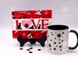 Love Dogs Mug Rug