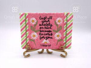 He Cares Mug Rug
