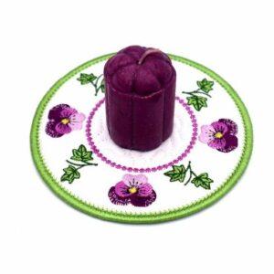 Pansy Candle Mat (5×7)