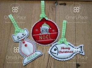Christmas Cat Ornaments (4×4)’