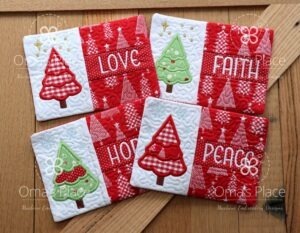 Pine Tree Mug Rug Set