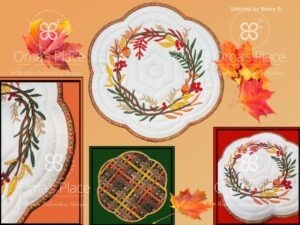 Fall Wreath Candle Mat (two sizes)