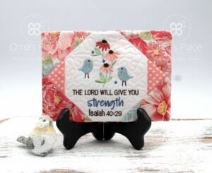 The Lord Will Give You Strength Mug Rug (5×7)